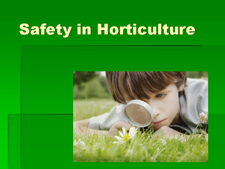 Safety in Horticulture 