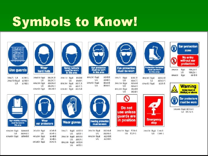 Symbols to Know! 