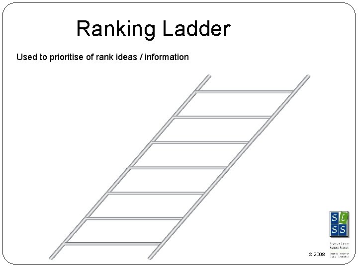 Ranking Ladder Used to prioritise of rank ideas / information © 2008 