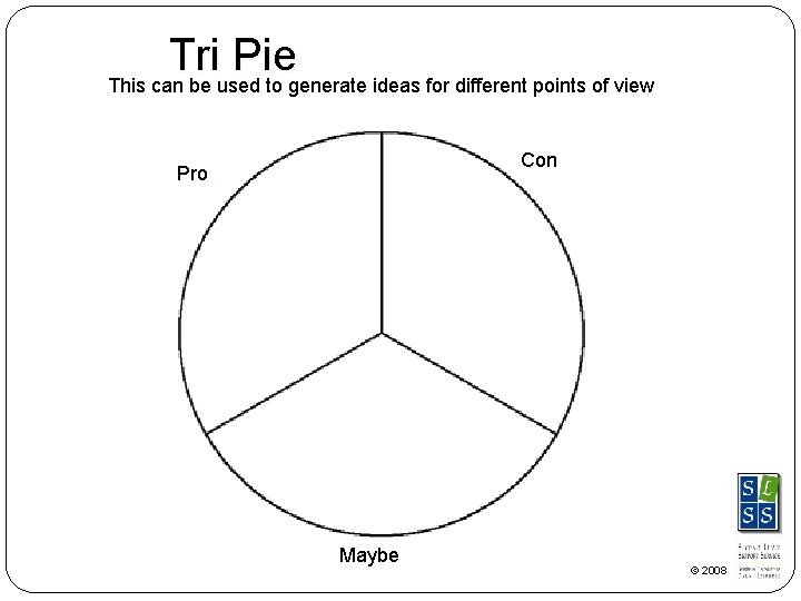 Tri Pie This can be used to generate ideas for different points of view