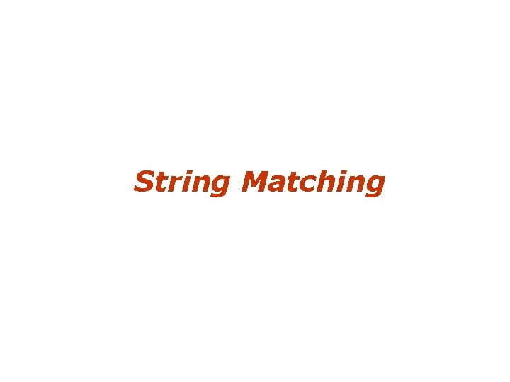 String Matching 