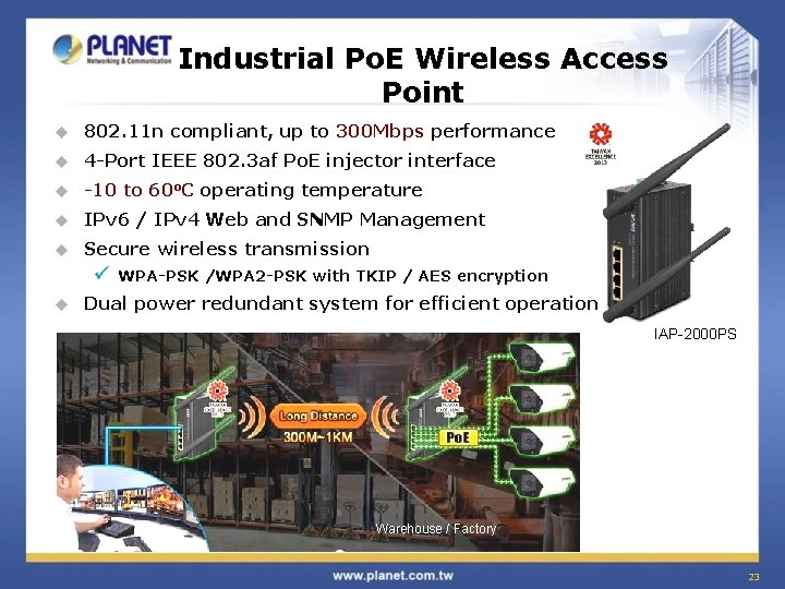 Industrial Po. E Wireless Access Point u 802. 11 n compliant, up to 300