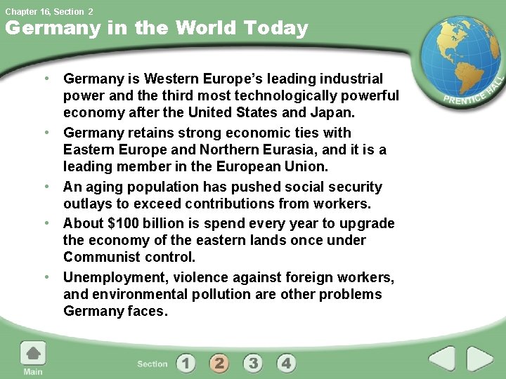 Chapter 16, Section 2 Germany in the World Today • Germany is Western Europe’s Chapter 16, Section 2 Germany in the World Today • Germany is Western Europe’s