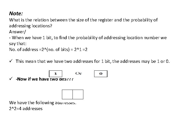 Note: What is the relation between the size of the register and the probability Note: What is the relation between the size of the register and the probability