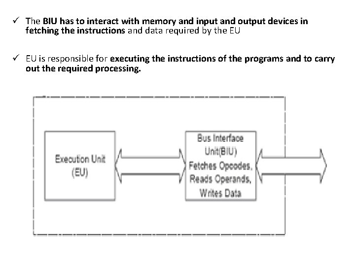 ü The BIU has to interact with memory and input and output devices in