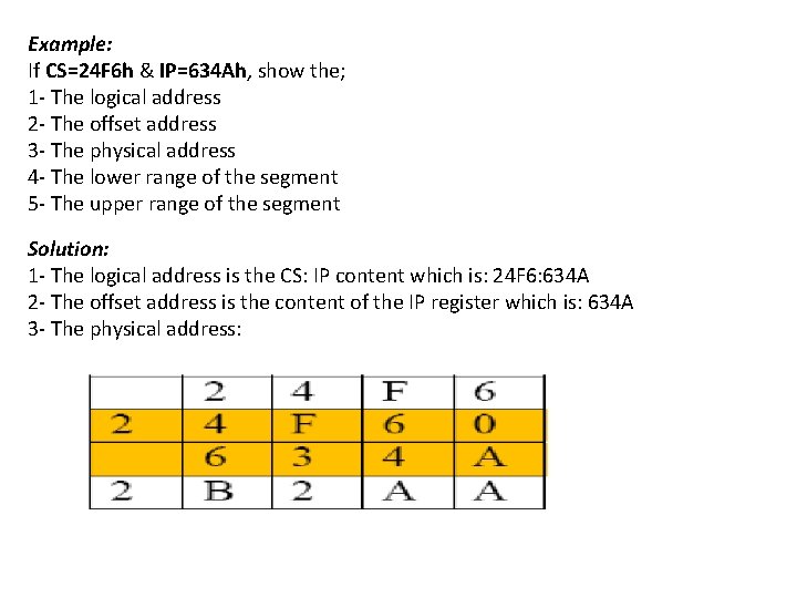 Example: If CS=24 F 6 h & IP=634 Ah, show the; 1 - The