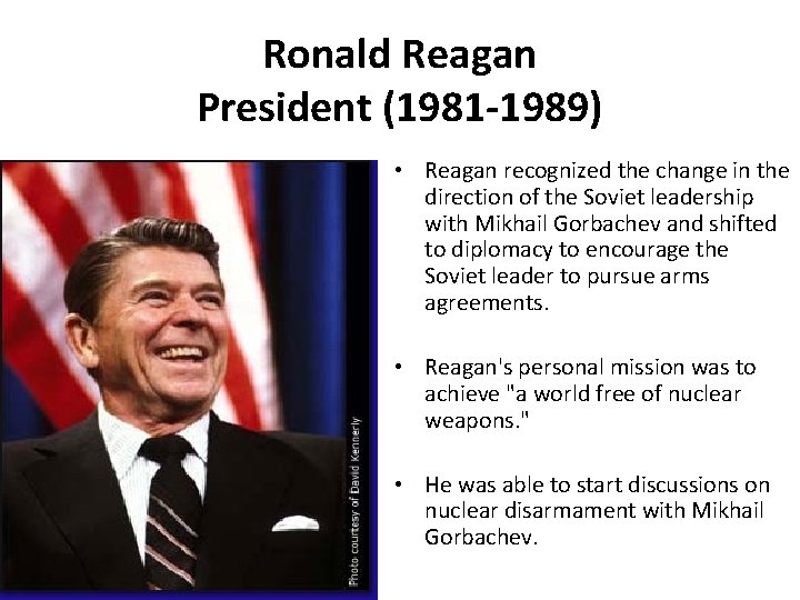 Ronald Reagan President (1981 -1989) • Reagan recognized the change in the direction of Ronald Reagan President (1981 -1989) • Reagan recognized the change in the direction of