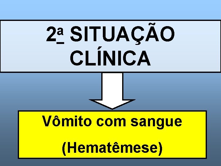 a 2 SITUAÇÃO CLÍNICA Vômito com sangue (Hematêmese) 