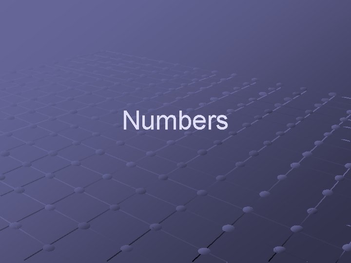 Numbers 