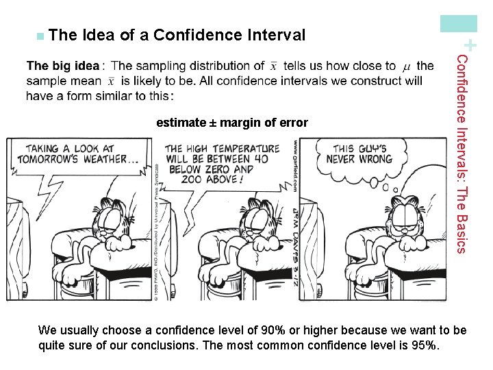 Idea of a Confidence Interval Definition: A confidence interval for a parameter has two