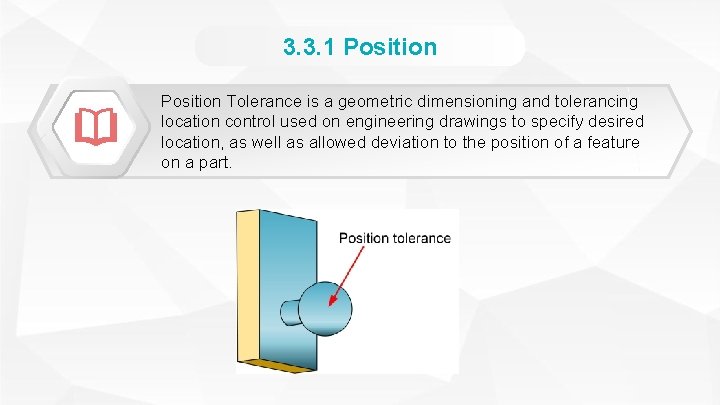 3. 3. 1 Position Tolerance is a geometric dimensioning and tolerancing location control used