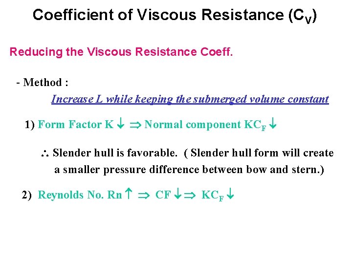 Coefficient of Viscous Resistance (CV) Reducing the Viscous Resistance Coeff. - Method : Increase