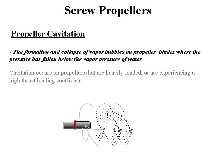 Screw Propellers Propeller Cavitation - The formation and collapse of vapor bubbles on propeller