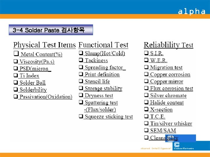 3 -4 Solder Paste 검사항목 