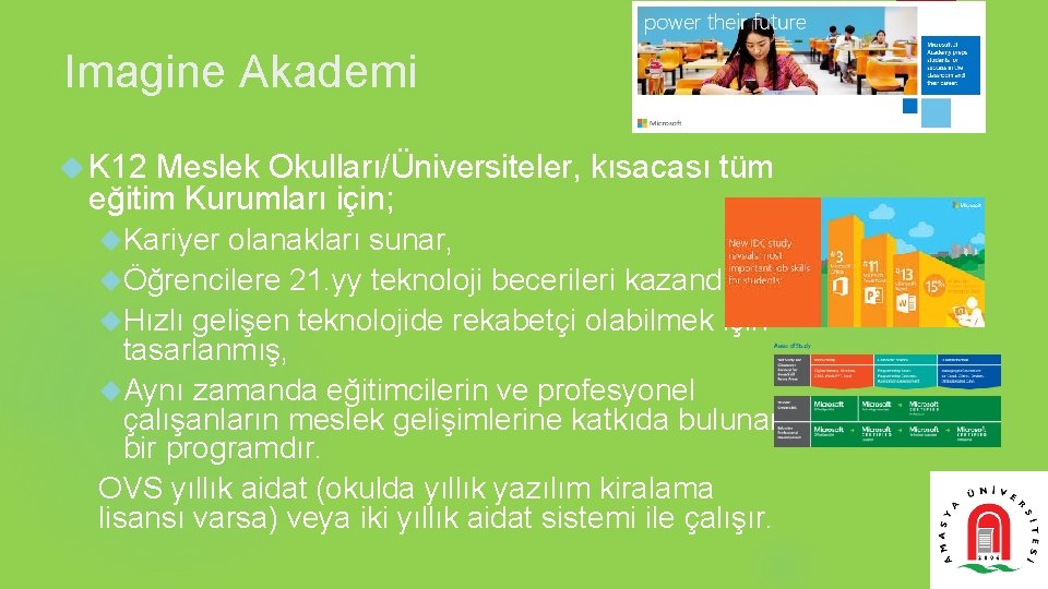 Imagine Akademi K 12 Meslek Okulları/Üniversiteler, kısacası tüm eğitim Kurumları için; Kariyer olanakları sunar,