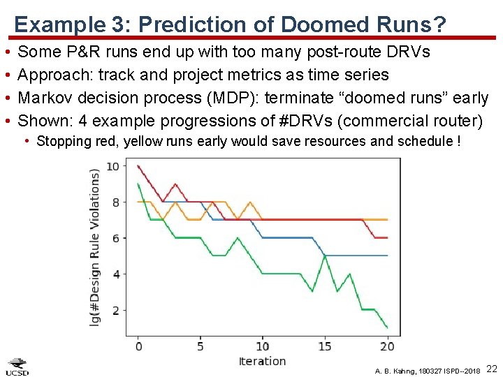 Example 3: Prediction of Doomed Runs? • • Some P&R runs end up with