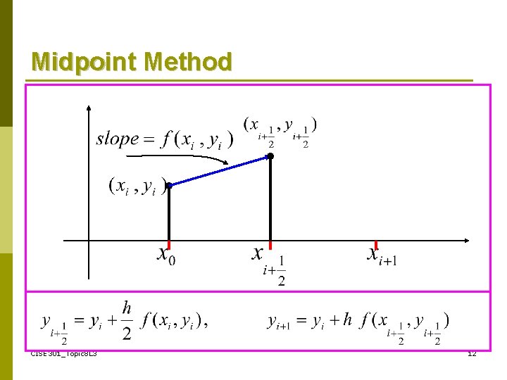 Midpoint Method CISE 301_Topic 8 L 3 12 