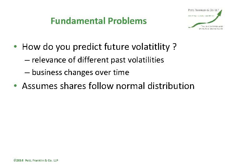 Fundamental Problems • How do you predict future volatitlity ? – relevance of different