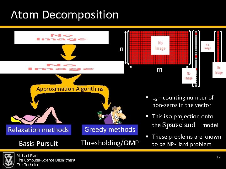 Atom Decomposition n m Approximation Algorithms § L 0 – counting number of non-zeros