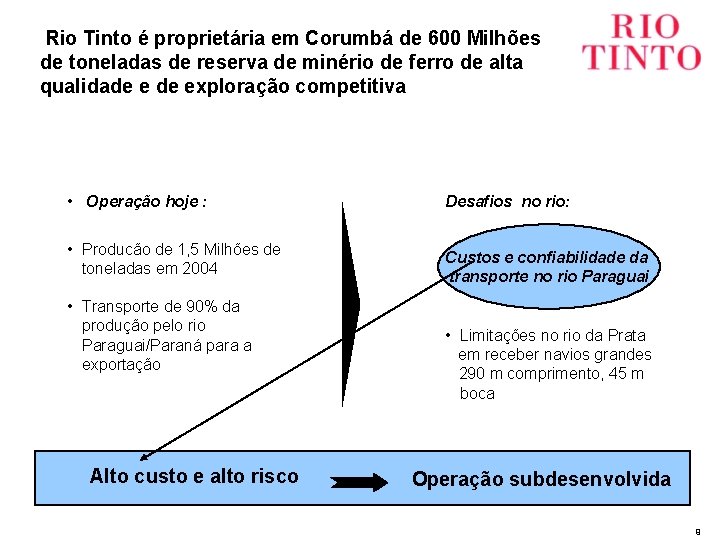 Rio Tinto é proprietária em Corumbá de 600 Milhões de toneladas de reserva de