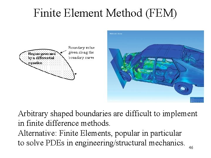 Finite Element Method (FEM) Arbitrary shaped boundaries are difficult to implement in finite difference