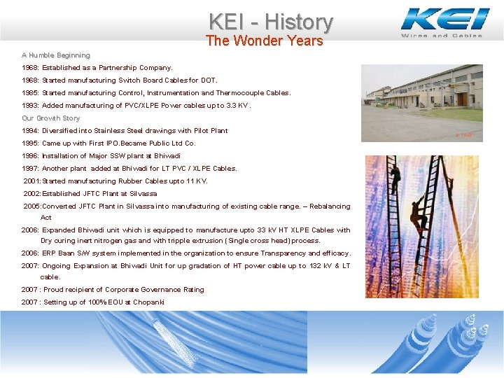 KEI - History The Wonder Years A Humble Beginning 1968: Established as a Partnership KEI - History The Wonder Years A Humble Beginning 1968: Established as a Partnership