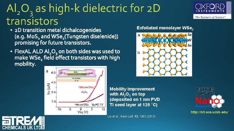 Al 2 O 3 as high-k dielectric for 2 D transistors Exfoliated monolayer WSe