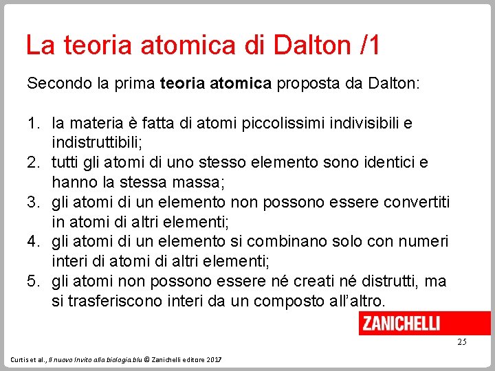 La teoria atomica di Dalton /1 Secondo la prima teoria atomica proposta da Dalton: La teoria atomica di Dalton /1 Secondo la prima teoria atomica proposta da Dalton: