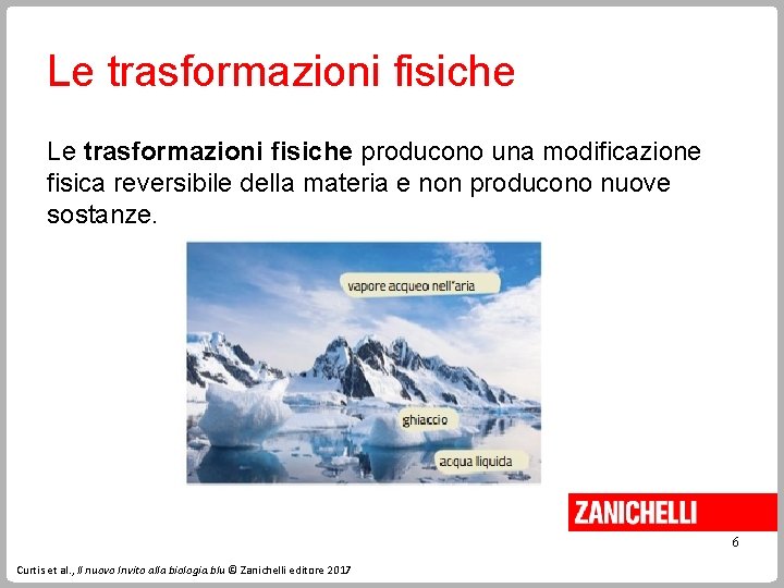 Le trasformazioni fisiche producono una modificazione fisica reversibile della materia e non producono nuove Le trasformazioni fisiche producono una modificazione fisica reversibile della materia e non producono nuove