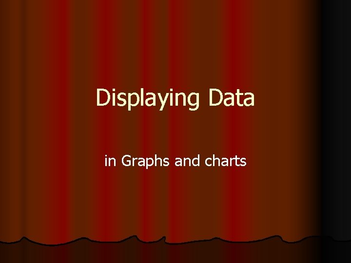 Displaying Data in Graphs and charts 
