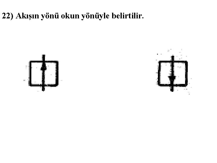 22) Akışın yönü okun yönüyle belirtilir. 