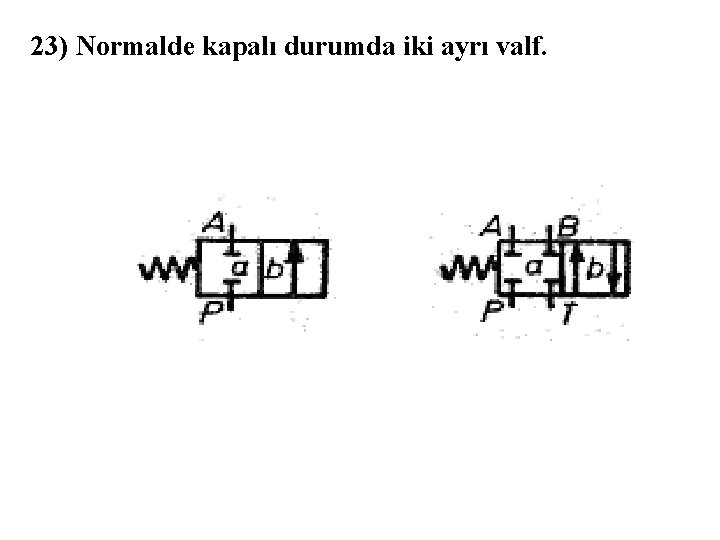 23) Normalde kapalı durumda iki ayrı valf. 23) Normalde kapalı durumda iki ayrı valf.