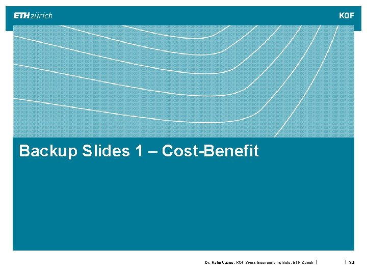 Backup Slides 1 – Cost-Benefit Dr. Katie Caves, KOF Swiss Economic Institute, ETH Zurich Backup Slides 1 – Cost-Benefit Dr. Katie Caves, KOF Swiss Economic Institute, ETH Zurich