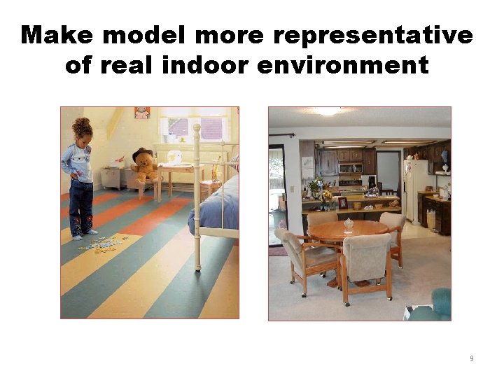 Make model more representative of real indoor environment 9 