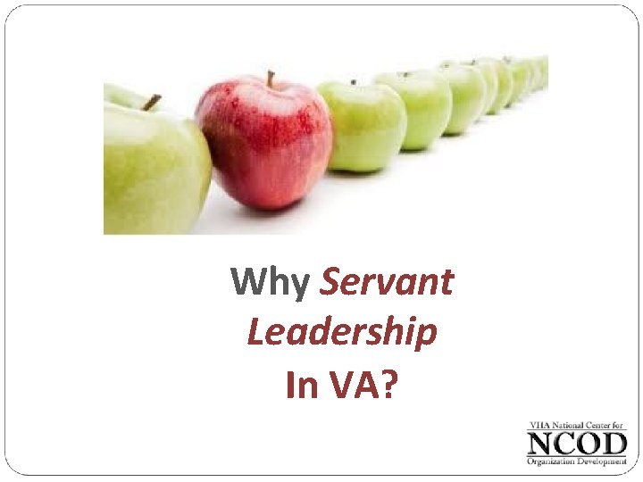 Why Servant Leadership In VA? 