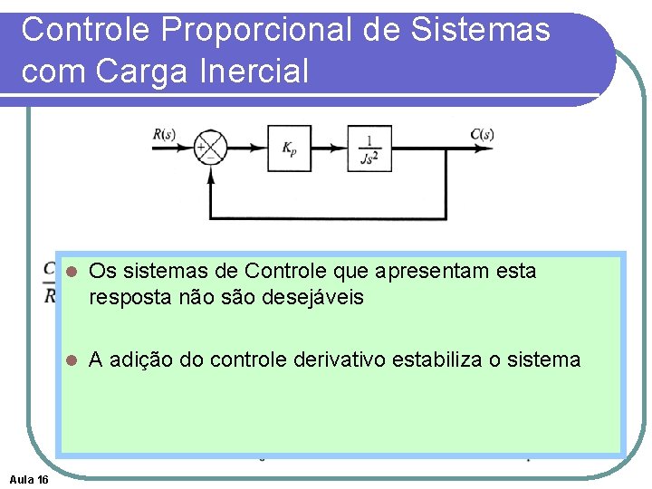 Controle Proporcional de Sistemas com Carga Inercial Aula 16 l Os sistemas de Controle