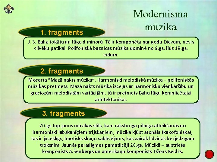 1. fragments Modernisma mūzika J. S. Baha tokāta un fūga d minorā. Tā ir 1. fragments Modernisma mūzika J. S. Baha tokāta un fūga d minorā. Tā ir
