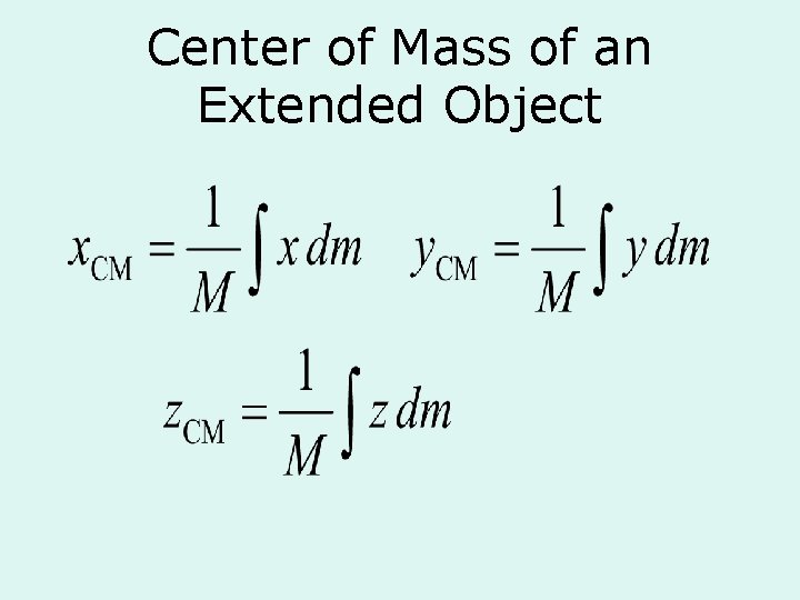 Center of Mass of an Extended Object 