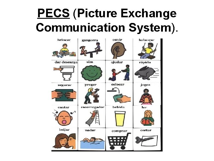 PECS (Picture Exchange Communication System). 