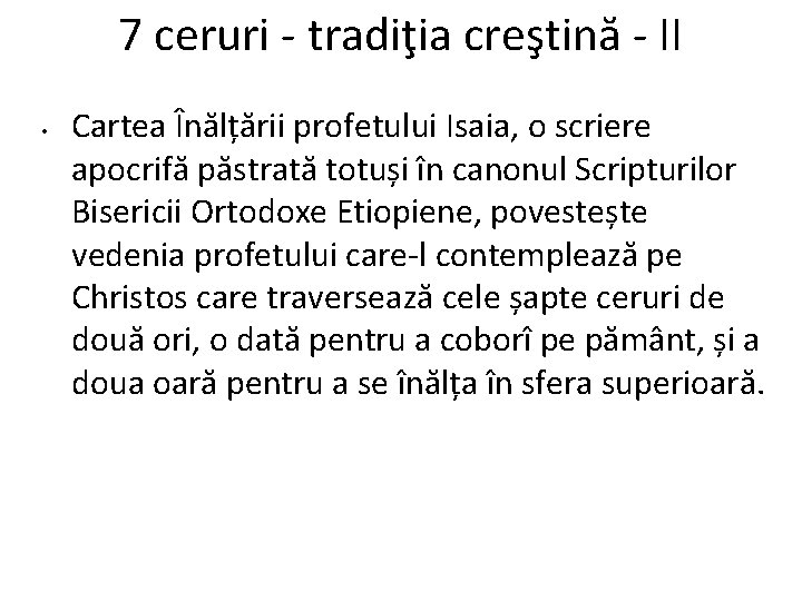 7 ceruri - tradiţia creştină - II • Cartea Înălțării profetului Isaia, o scriere