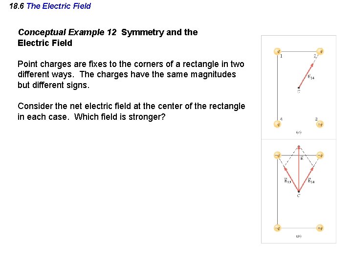 18. 6 The Electric Field Conceptual Example 12 Symmetry and the Electric Field Point
