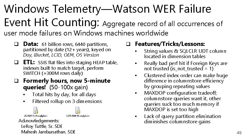 Windows Telemetry—Watson WER Failure Event Hit Counting: Aggregate record of all occurrences of user