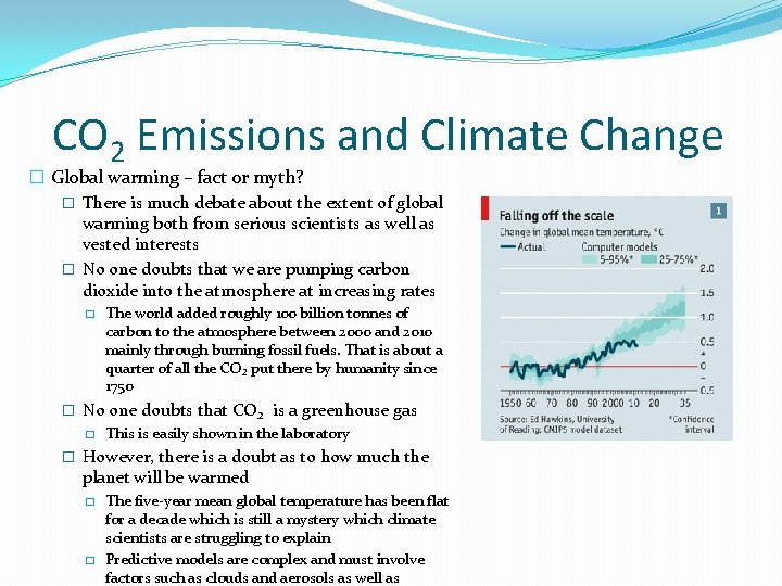 CO 2 Emissions and Climate Change � Global warming – fact or myth? �