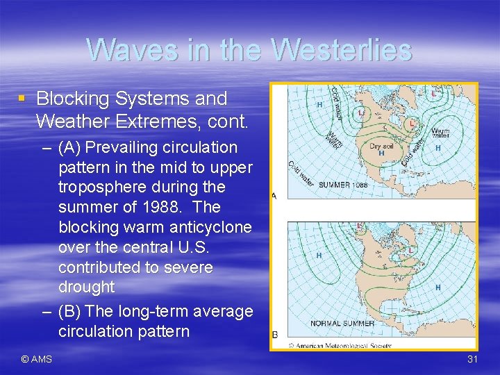 Waves in the Westerlies § Blocking Systems and Weather Extremes, cont. – (A) Prevailing