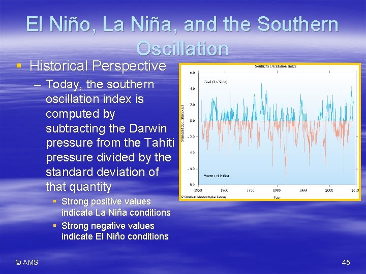 El Niño, La Niña, and the Southern Oscillation § Historical Perspective – Today, the El Niño, La Niña, and the Southern Oscillation § Historical Perspective – Today, the