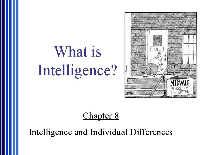 What is Intelligence? Chapter 8 Intelligence and Individual Differences 