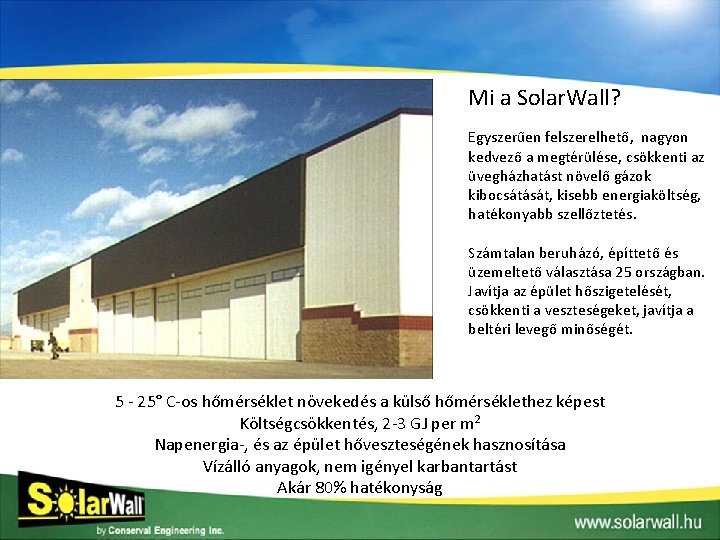 Mi a Solar. Wall? Egyszerűen felszerelhető, nagyon kedvező a megtérülése, csökkenti az üvegházhatást növelő