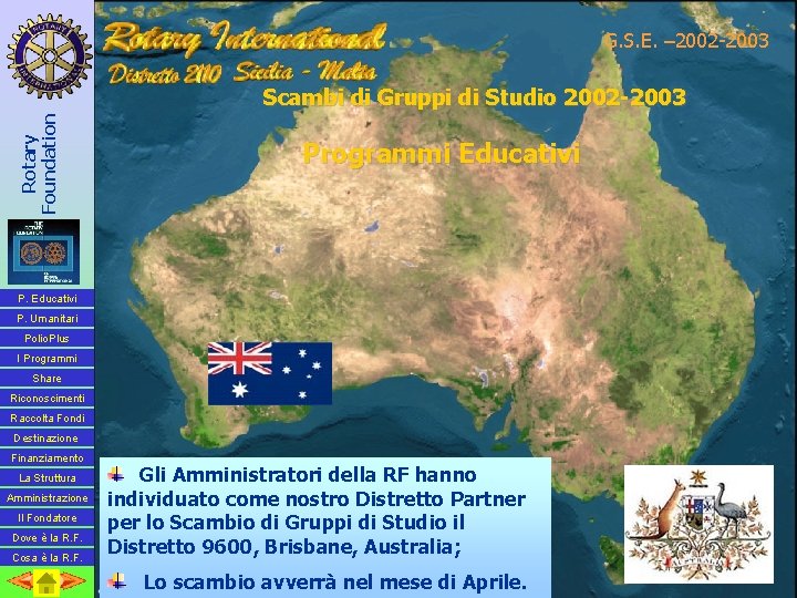 G. S. E. – 2002 -2003 Rotary Foundation Scambi di Gruppi di Studio 2002