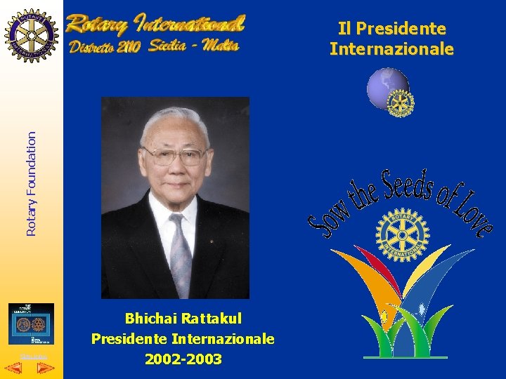 Rotary Foundation Il Presidente Internazionale Skip intro Bhichai Rattakul Presidente Internazionale 2002 -2003 