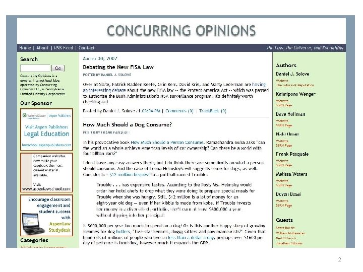 Concurring Opinions 2 